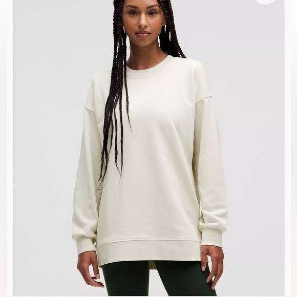 Lululemon Perfectly Oversized Crewneck Sweatshirt Bone Women’s 6 - Picture 1 of 4